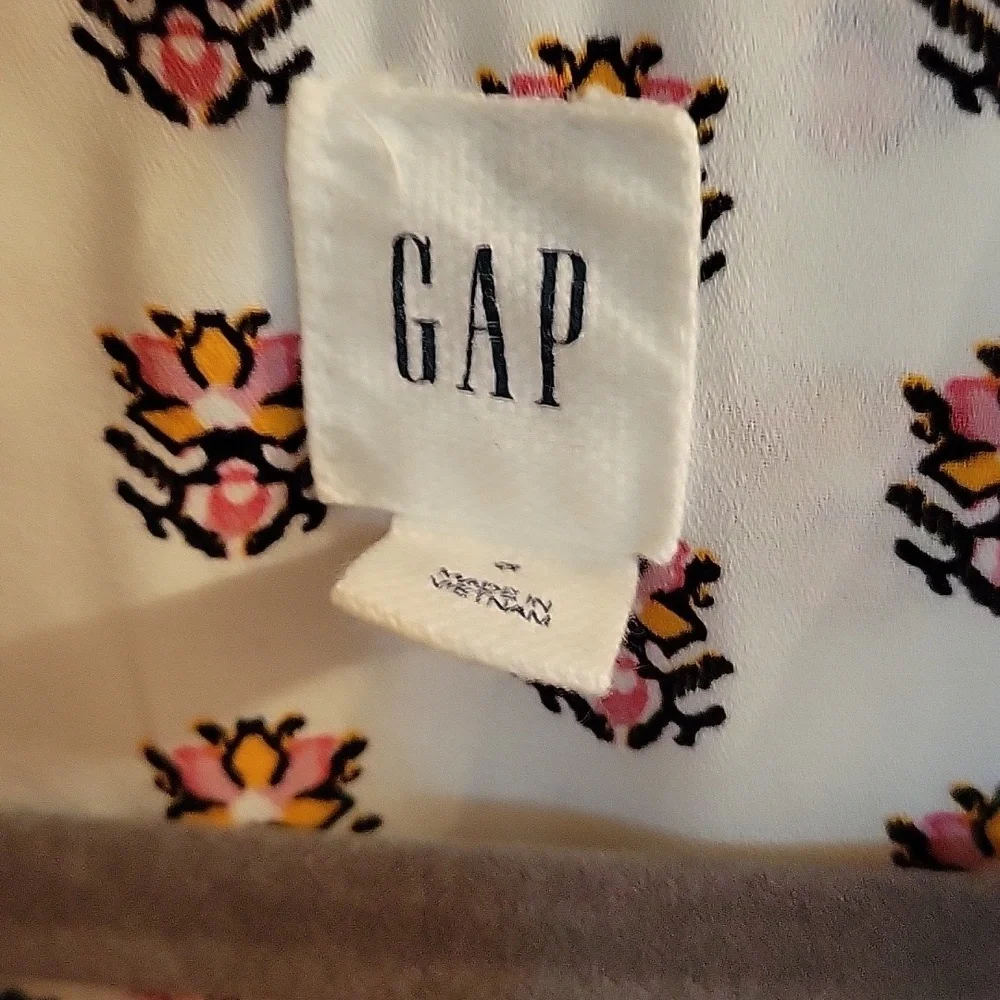 Gap medallion white pink  blue sleeveless dress small - Picture 3 of 10